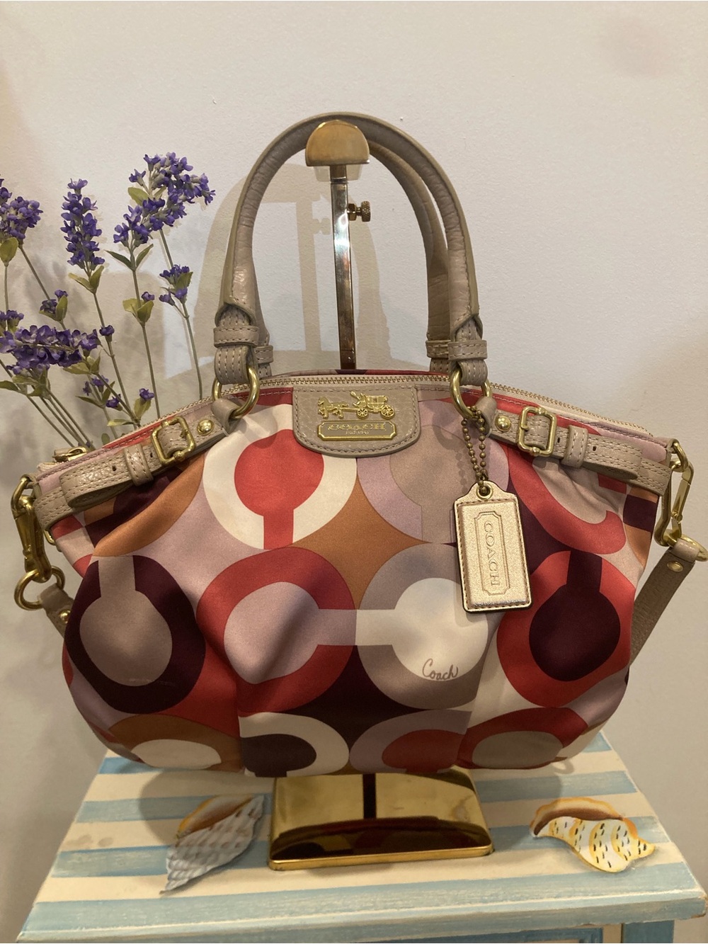 Coach Madison Op Art Sophia Satchel K1120-18636 Multicolor 2-Way Shoulder Bag